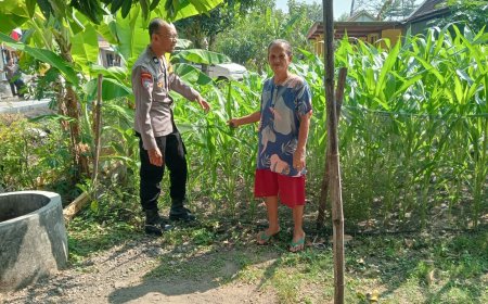 Dari Pekarangan untuk Ketahanan Pangan, Bhabinkamtibmas Pilangkenceng Beri Motivasi Warga