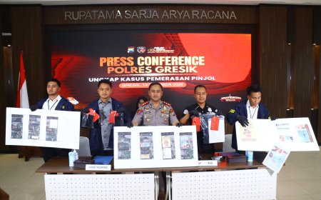 Polres Gresik Gerak Cepat Amankan Sindikat DC Pinjol Fiktif di Lampung