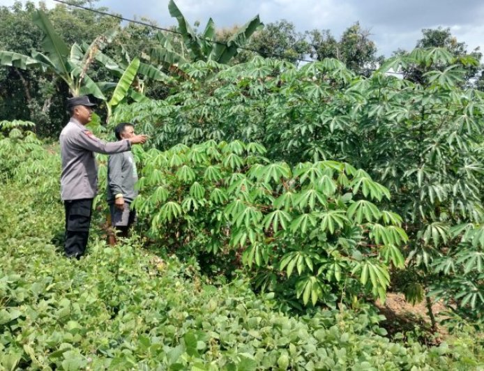Bhabinkamtibmas Ajak Warga Menanam Tanaman Pangan di Polybag